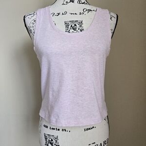 Pact Crop Tank Top Size L Pink Organic Cotton